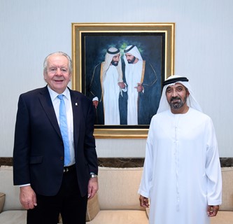 Senior World Rugby delegation meets with HH Sheikh Ahmed at Emirates Group Headquarters